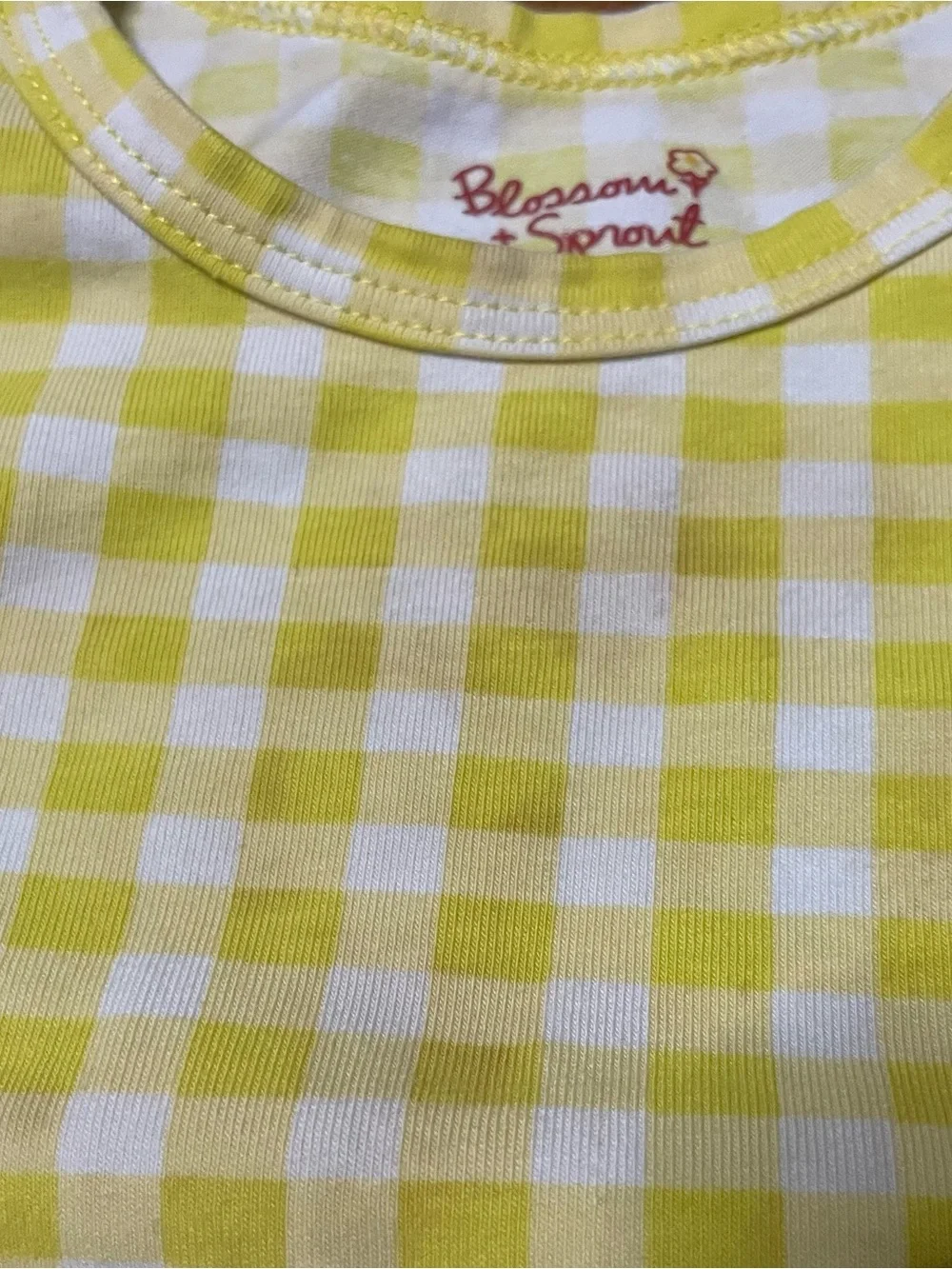 Florence Eiseman Blossom & Sprout Yellow & White Gingham Tank with Duck Motif 2T